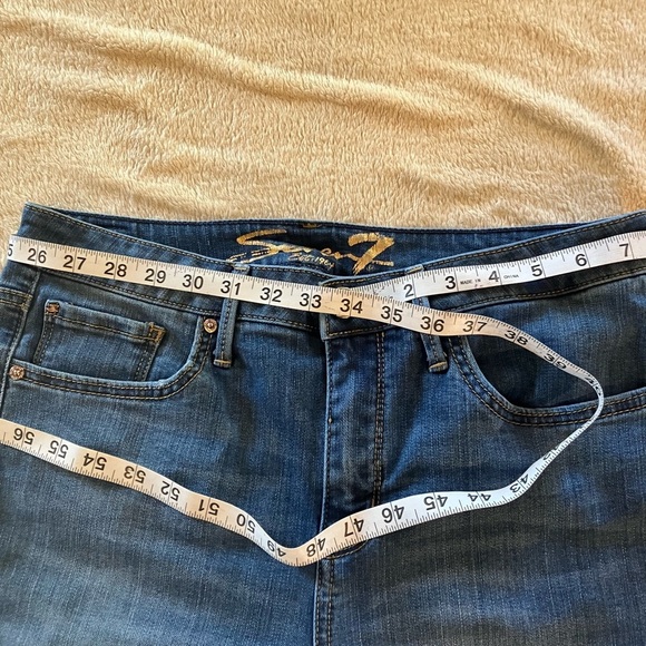 7 For All Mankind Womens Shelby Md Wash Tower Straight Cropped Jeans, 8 Hi Waist - Picture 15 of 16